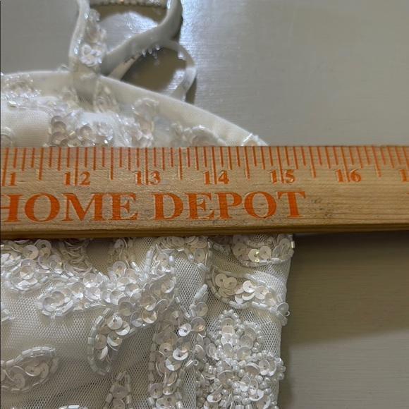 Lulus Momentous Love White Beaded Bustier Mesh Mermaid Maxi Dress Size Large - Picture 10 of 16